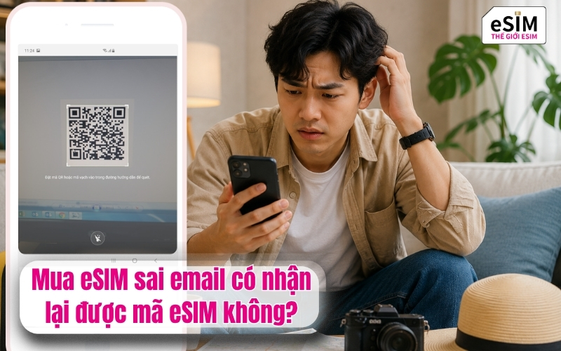 Mua eSIM sai email có nhận lại được mã eSIM không?
